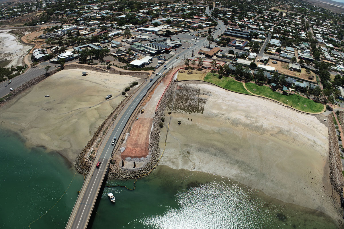Aerial view of the Westside Foreshore (February 2021)